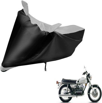 Auto Hub Two Wheeler Cover for Yamaha(RD 350, Black, Silver)