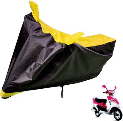 Auto Hub Two Wheeler Cover for TVS(Scooty Pep+, Black, Yellow)