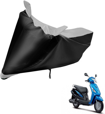 Auto Hub Two Wheeler Cover for Suzuki(Zeus, Black, Silver)