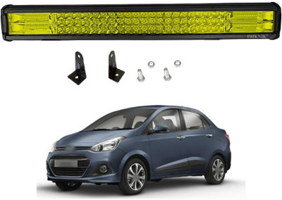 PRTEK Led Bar/Fog Light/Work Light Bar 84 Led 252 Watt 18 Inch Combo Beam Off Road Driving Lamp 1 Pc Universal Fitting Cars Tripple Row (YELLOW) A99 Headlight Car LED for Hyundai (12 V, 252 W)(Xcent, Pack of 1)
