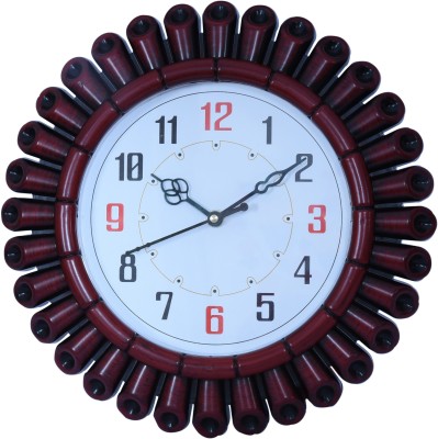 Sigaram Analog 25 cm X 25 cm Wall Clock(Red, With Glass, Standard)