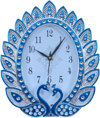 Sigaram Analog 28 cm X 23 cm Wall Clock(Blue, With Glass, Standard)
