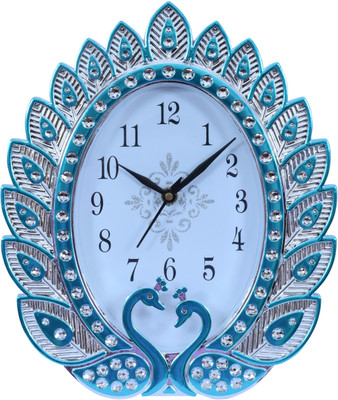 Sigaram Analog 28 cm X 23 cm Wall Clock(Green, With Glass, Standard)