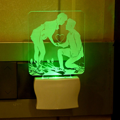 AFAST 3D Illusion Purposing Couple LED Night Lamp Night Lamp(10 cm, White)