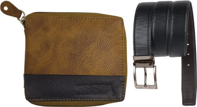 EBEZA Wallet & Belt Combo(Tan, Black, Brown)