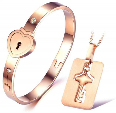 ruby collection Stainless Steel Copper Gold Jewellery Set(Pack of 1)