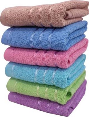 PVA Cotton 350 GSM Hand, Face, Sport, Hair Towel Set(Pack of 6)