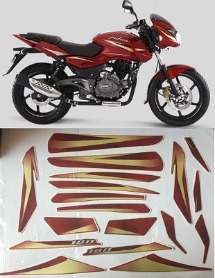 BR BULL Sticker & Decal for Bike(Gold, Red)
