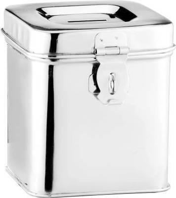 CIGATI Stainless Steel Round Shape Money Bank Piggy Banks Antique Coin Bank Box Money Organiser Gullak Coin/Money box/coin box Case Gift Item Coin Bank 13cm (Silver) Coin Bank