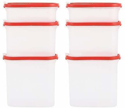 Cutting EDGE Plastic Utility Container  - 0.5 L, 1.2 L, 1.8 L(Pack of 6, Red)
