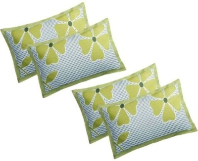 Supreme Home Collective Floral Pillows Cover(Pack of 4, 44 cm*69 cm, Green)