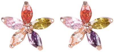 MYKI Multicolour Stud Earrings for Women and Girl's Cubic Zirconia Metal Stud Earring