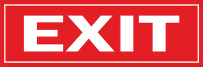 CREATIVE ADVERTISERS EXIT RED COLOR Emergency Sign