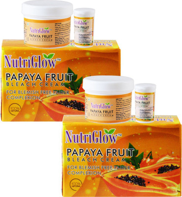 NutriGlow Papaya Fruit Bleach Cream Pack of 2(2 x 21.5 g)