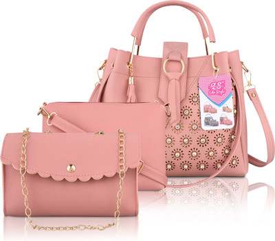 LIKE STYLE Women Pink Messenger Bag(Pack of: 3)