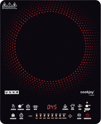 USHA CJ2000XTC Induction Cooktop(Red, Black, Touch Panel)