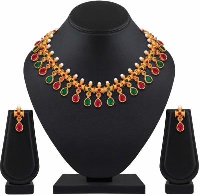 Shining Diva Metal Gold-plated Multicolor Jewellery Set(Pack of 1)