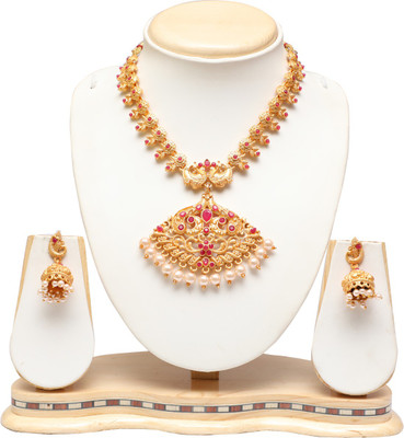 Ethnicking Alloy Gold-plated Multicolor Jewellery Set(Pack of 1)