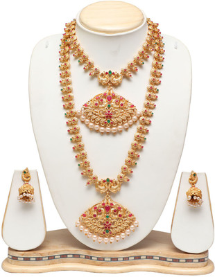 Ethnicking Alloy Gold-plated Multicolor Jewellery Set(Pack of 1)