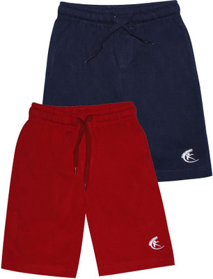 KiddoPanti Short For Boys Casual Solid Pure Cotton(Dark Blue, Pack of 2)