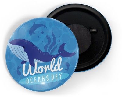 dhcrafts Blue World Ocean Day D1 Pack Of 1 Fridge Magnet Pack of 1(Blue)