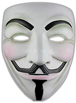 Fancy Steps V for Vendetta Comic Face Anonymous Guy Fawkes Party Mask(White, Pack of 1)