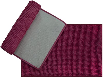 Casanest Cotton Bathroom Mat(Maroon, Medium, Pack of 3)