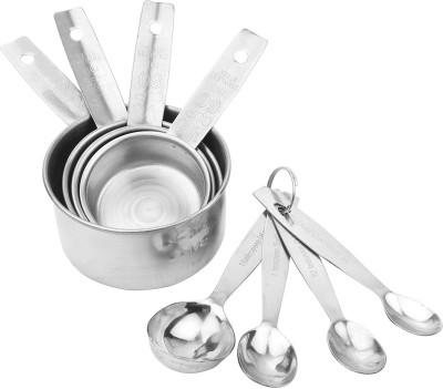Anne-kee Baking Cup And Measuring Spoon Kitchen Cooking Stainless Steel Measuring Cup And Measuring Spoon Set - 8 PCs Measuring Cup Set(1.25 ml, 2.5 ml, 5 ml, 15 ml)