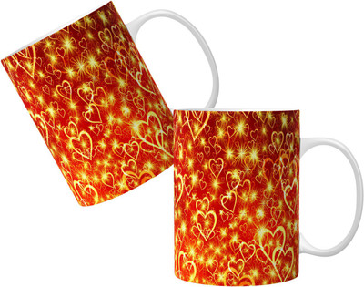 Poorak explosion box for valentines day 3 Ceramic Coffee Mug(330 ml, Pack of 2)