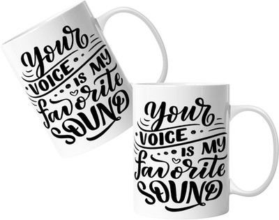 Poorak valentine one 3 Ceramic Coffee Mug(330 ml, Pack of 2)