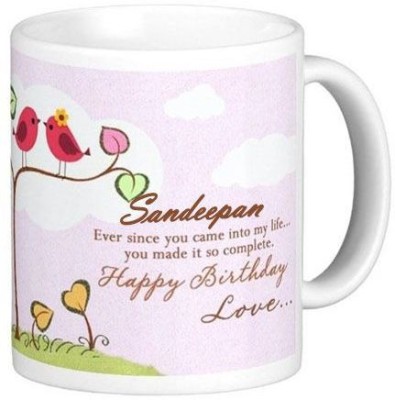 GNS Happy Birthday Sandeepan Romantic Wish 92 Ceramic Coffee Mug(330 ml)