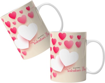 Poorak valentine day gift for boyfriend Ceramic Coffee Mug(330 ml, Pack of 2)