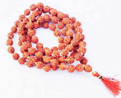 Cyan spritual Original-lab-certified-nepal 5 face Rudraksha mala 8.00 mm size108 quality beads Wood Chain