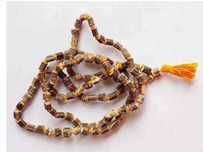 Sarhyu Jap Tulsi Mala Stone Necklace Wood Chain