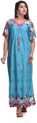 rajeraj Women Nighty(Blue)