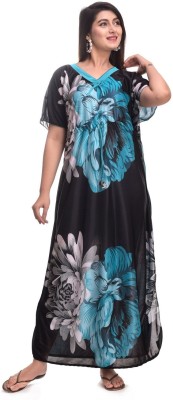 rajeraj Women Nighty(Black)