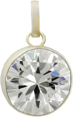Takshila Gems Zircon Pendant in Silver Lab Certified 6.25 Ratti / 5.62 Carat Zircon Locket Zircon Stone Pendant