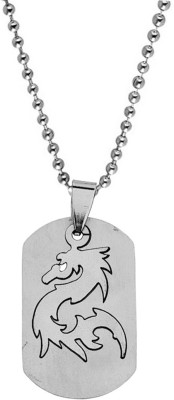 Shiv Jagdamba Vintage Laser Cut Army Dog Tag Soldier Dragon Locket With Chain Sterling Silver Stainless Steel Pendant Sterling Silver Stainless Steel Pendant