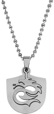 Sullery Vintage Laser Cut Army Dog Tag Soldier Dragon Locket With Chain Sterling Silver Stainless Steel Pendant