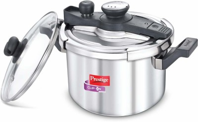Prestige Svachh Clip-on 5 Litre Stainless Steel Pressure cooker, Rice maker, Steel Handi Cooker, Induction Base 5 L Induction Bottom Pressure Cooker(Stainless Steel)