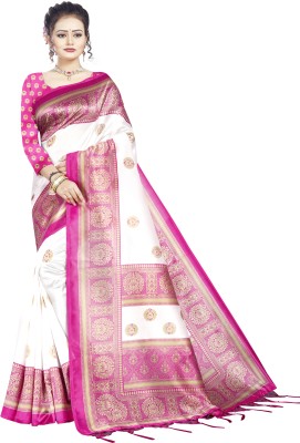 DRASHTIKALA Printed Mysore Art Silk Saree(Pink)