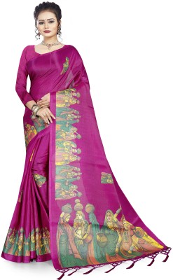 Bayja Embroidered Mysore Pure Silk Saree(Pink)