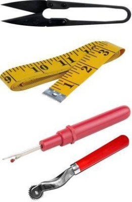 IKIS Sewing Kit Pack of 4 - Thread Cutter, Tracing Wheel, Measuring Tape, Seam Ripper Sewing Kit Sewing Kit