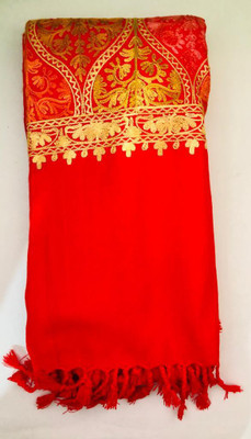 Kashmiri queen Self Design Wool Blend Men & Women Stole