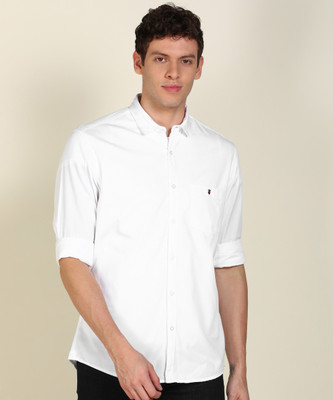 Louis Philippe Jeans Men Solid Casual White Shirt