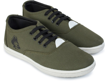 KANEGGYE Canvas Shoes For Men(Green , 6)