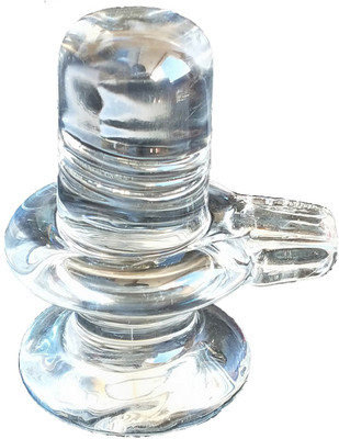salvusappsolutions Natural and Original Crystal Sphatik Shiva Lingam/ Shivpindi for Puja, Table-Home Decor, Car Dashboard and Gift (4.5x3 inch) Decorative Showpiece  -  11 cm(Crystal, White)
