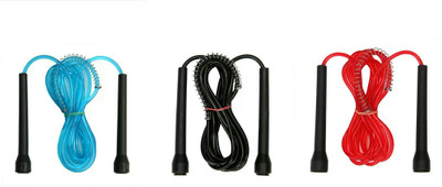 HRS Skipping Rope Freestyle Combo (Pack of 3) Freestyle Skipping Rope(Blue, Black, Red, Length: 270 cm)