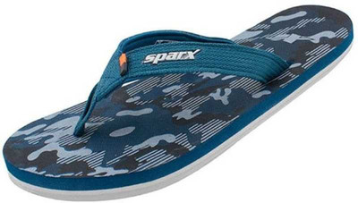 Sparx Men Flip Flops(Blue, Black , 8)