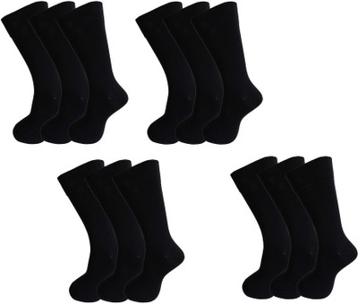 PinKit Men Solid Calf Length(Pack of 12)